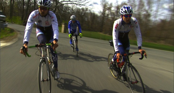 Tim Durrin and friends biking, A Small Good Thing 