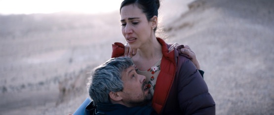 Avshalom Pollak and Nur Fibak in a scene from Ahed's Knee, courtesy of Kino Lorber