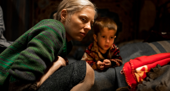 Viktoria Miroshnichenko and Timofey Glazkov in a scene from <i>Beanpole</i>, courtesy Kino Lorber