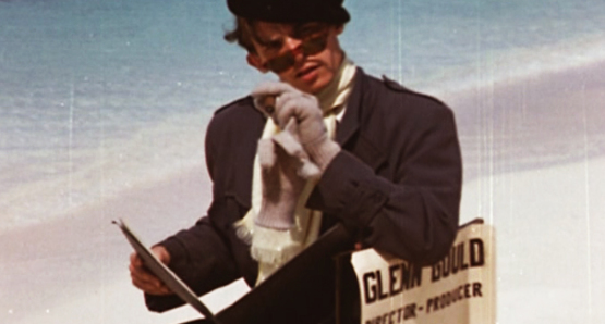 Frame from previously unseen short film
“Virtues of Hesitation” starring Gould. Nassau, Bahamas, 1956 
