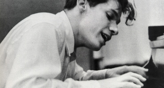 Glenn Gould at his debut recording of Bach's Goldberg Variations.Columbia
Records, New York City, 1955