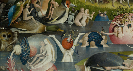 Detail from: The Garden of Earthly Delights circa 1494-1516.  Madrid - Museo Nacional del Prado