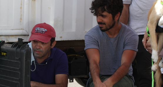 Panah Panahi on the set of Hit the Road