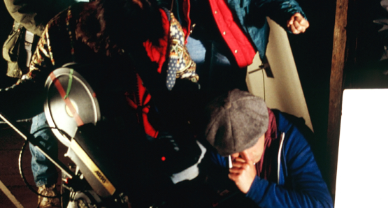 Director Nancy Kelly sets up a shot for THOUSAND PIECES OF GOLD.